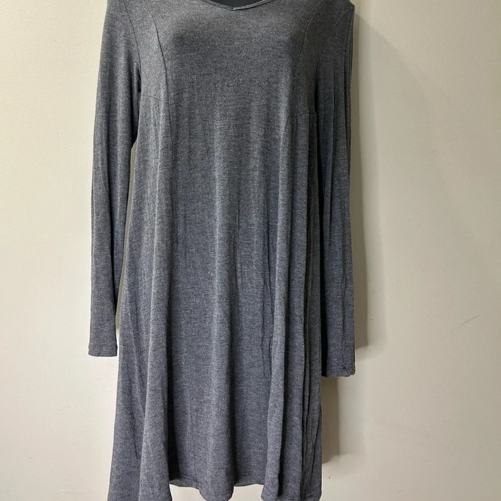 Source Unknown Gray Long Sleeve Dress